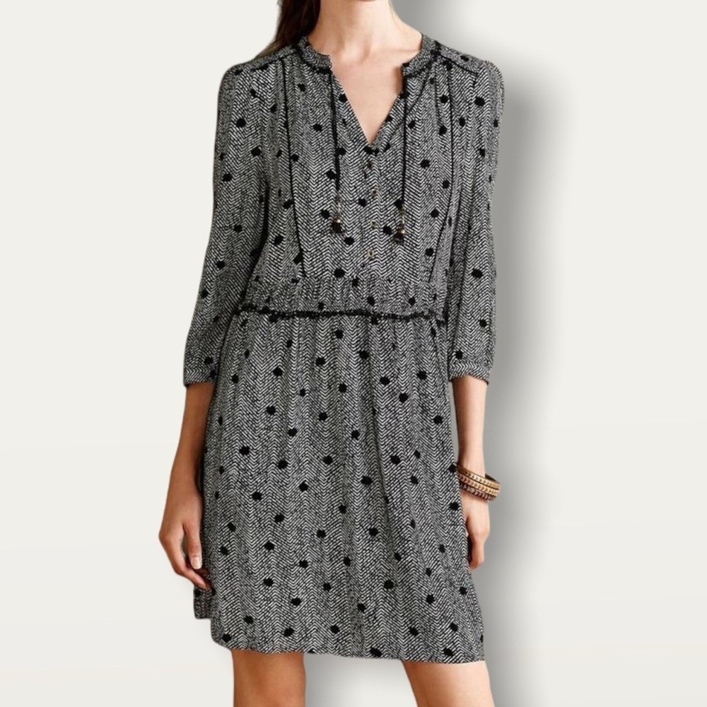 Maeve Black and White Polka Dot Dress